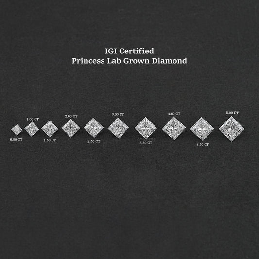 Cerified Princess Cut Lab Grown Diamond