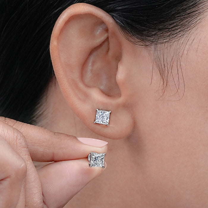 Princess Cut Lab Diamond Stud Earrings