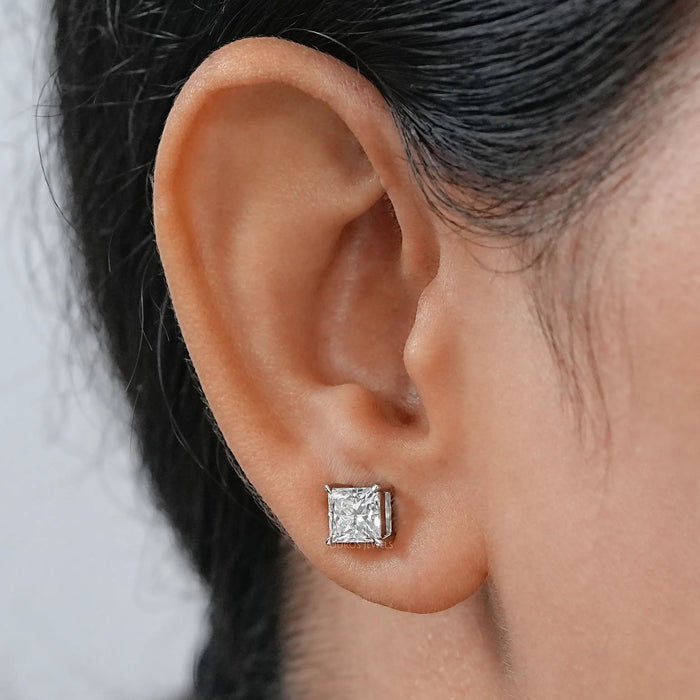 Princess Cut Lab Diamond Stud Earrings