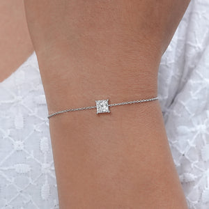 Princess Cut Lab Diamond Chain Bracelet