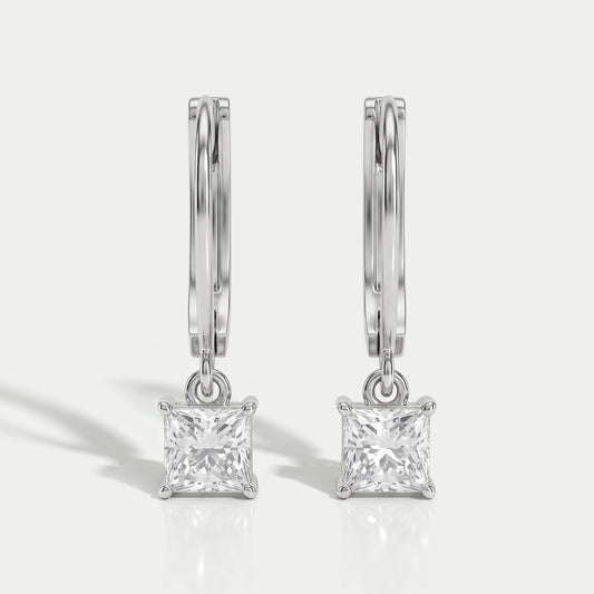 Princess Cut Drop And Dangle Earring