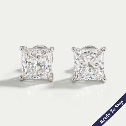 Princess Lab Grown Diamond Stud Earrings