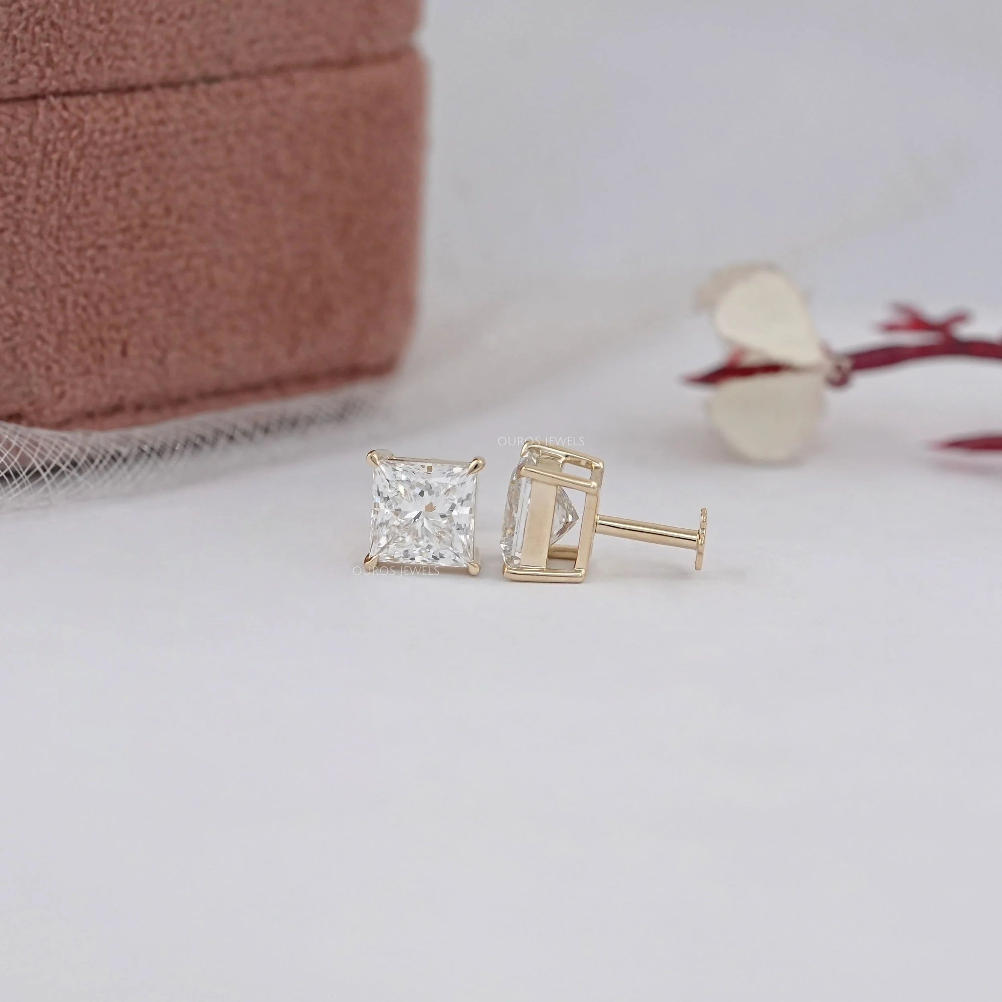 Princess Diamond Stud Earrings For Women Earrings