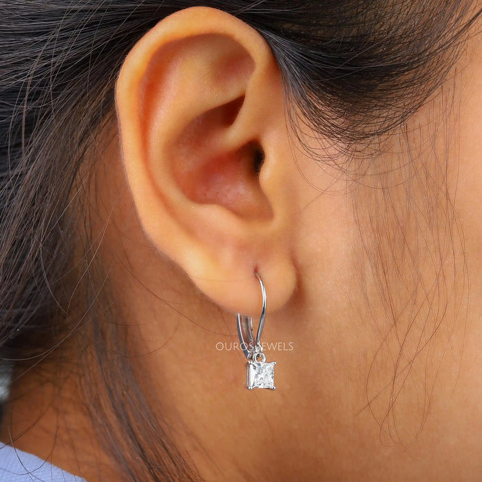 Princess Cut Diamond Drop And Dangle Earring