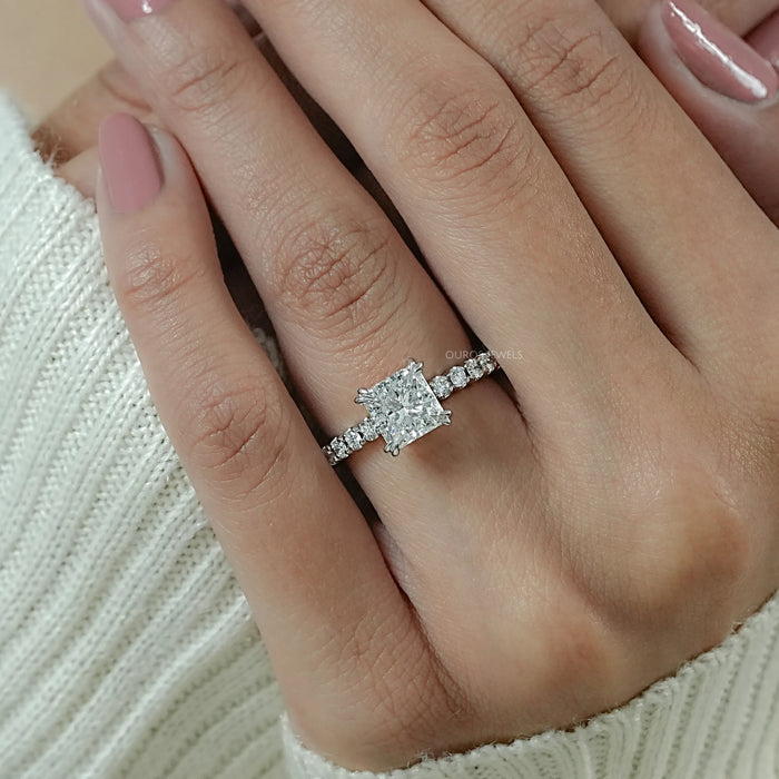 Euro Shank Hidden Halo Diamond Engagement Ring