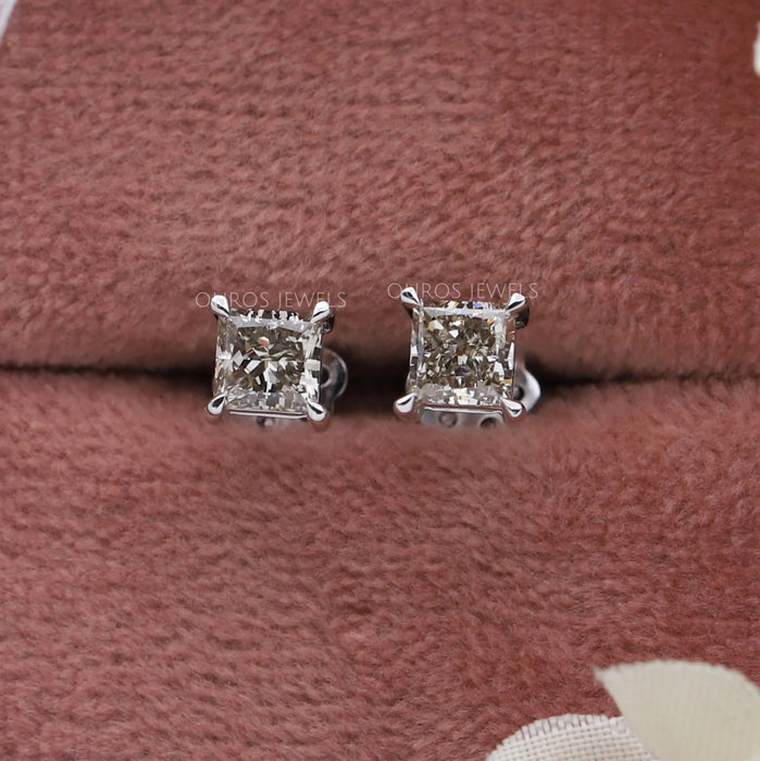 Olive Princess Lab Solitaire Stud Earrings