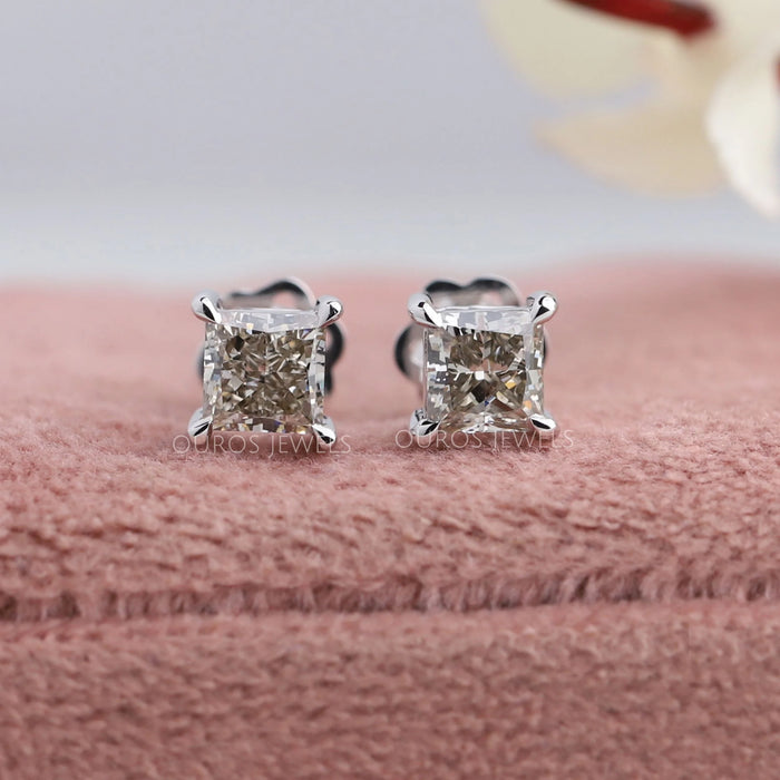 Olive Princess Lab Solitaire Stud Earrings