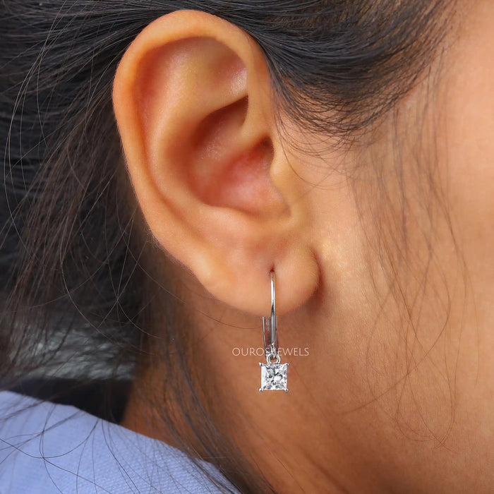 Princess Cut Diamond Drop And Dangle Earring