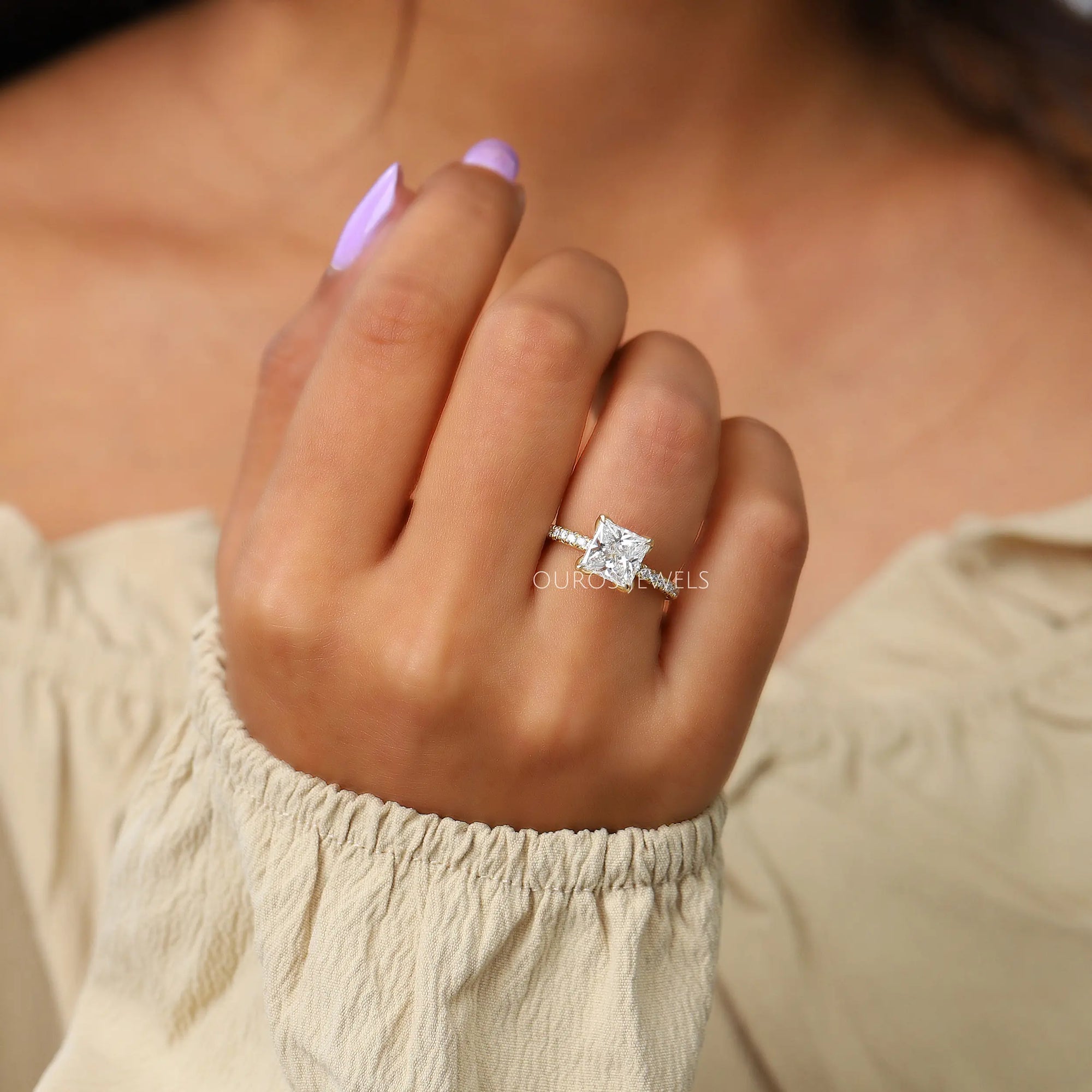 Princess Cut Solitaire Diamond Engagement Ring