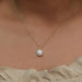 round diamond halo necklace