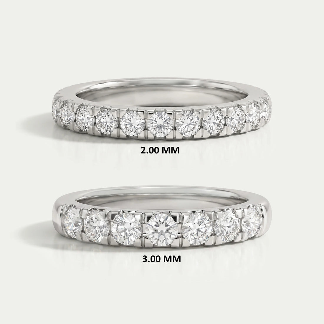 Round Cut Lab Diamond Half Eternity Band