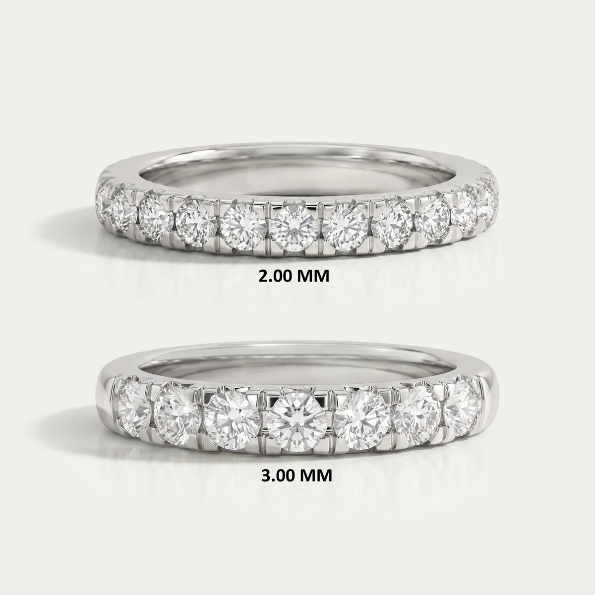 Round Cut Lab Diamond Half Eternity Band