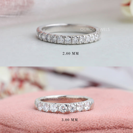 round cut diamond half eternity band