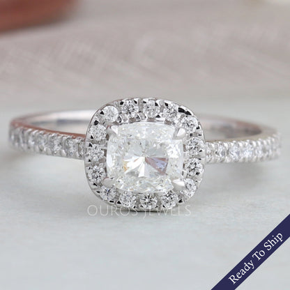 Cushion Cut Halo Diamond Engagement Ring