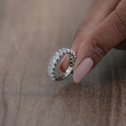 Radiant Cut Lab Grown Diamond Eternity Anniversary Band Ring