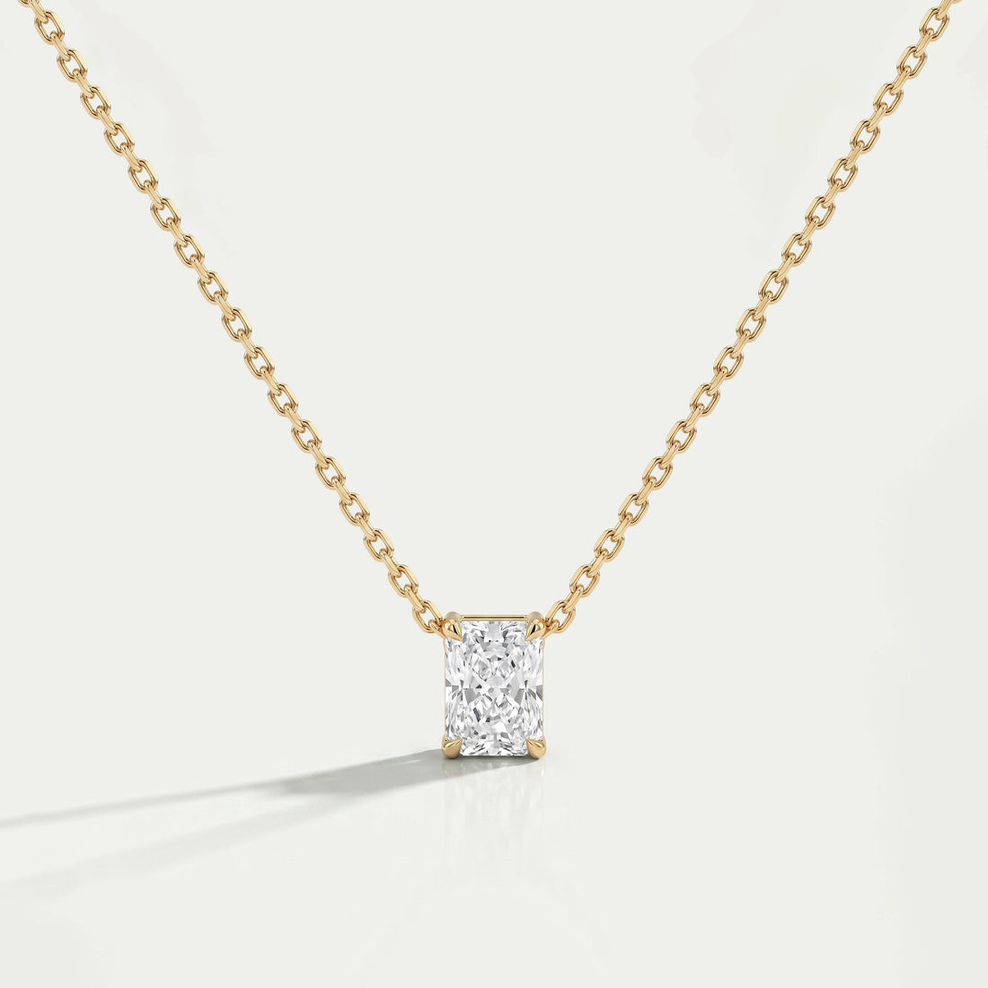 Radiant Lab Grown Diamond Solitaire Pendant Necklaces
