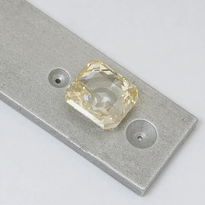 3.45 Carat Rose Cut Yellow Square Radiant Cut Diamond Loose