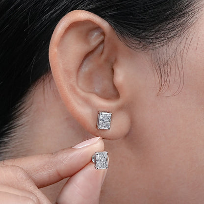 IGI Certified Radiant Cut Lab Grown Diamond Stud Earrings