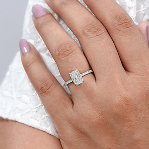 Radiant Cut Solitaire Accent Diamond Engagement Ring