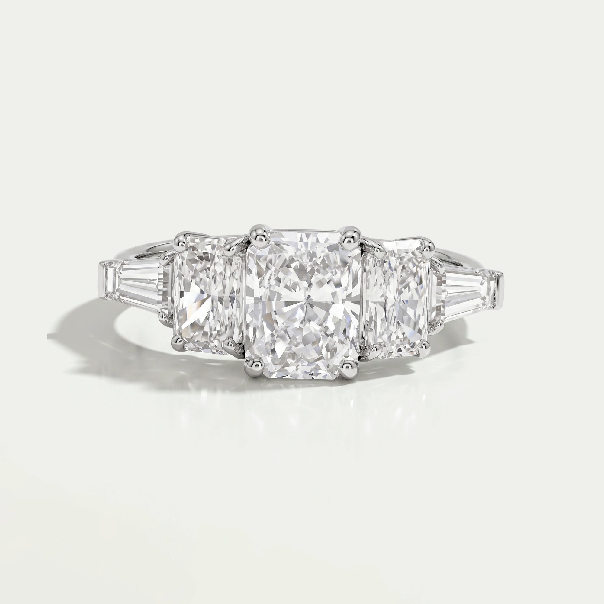 Radiant Lab Diamond Five Stone Engagement Ring Rings