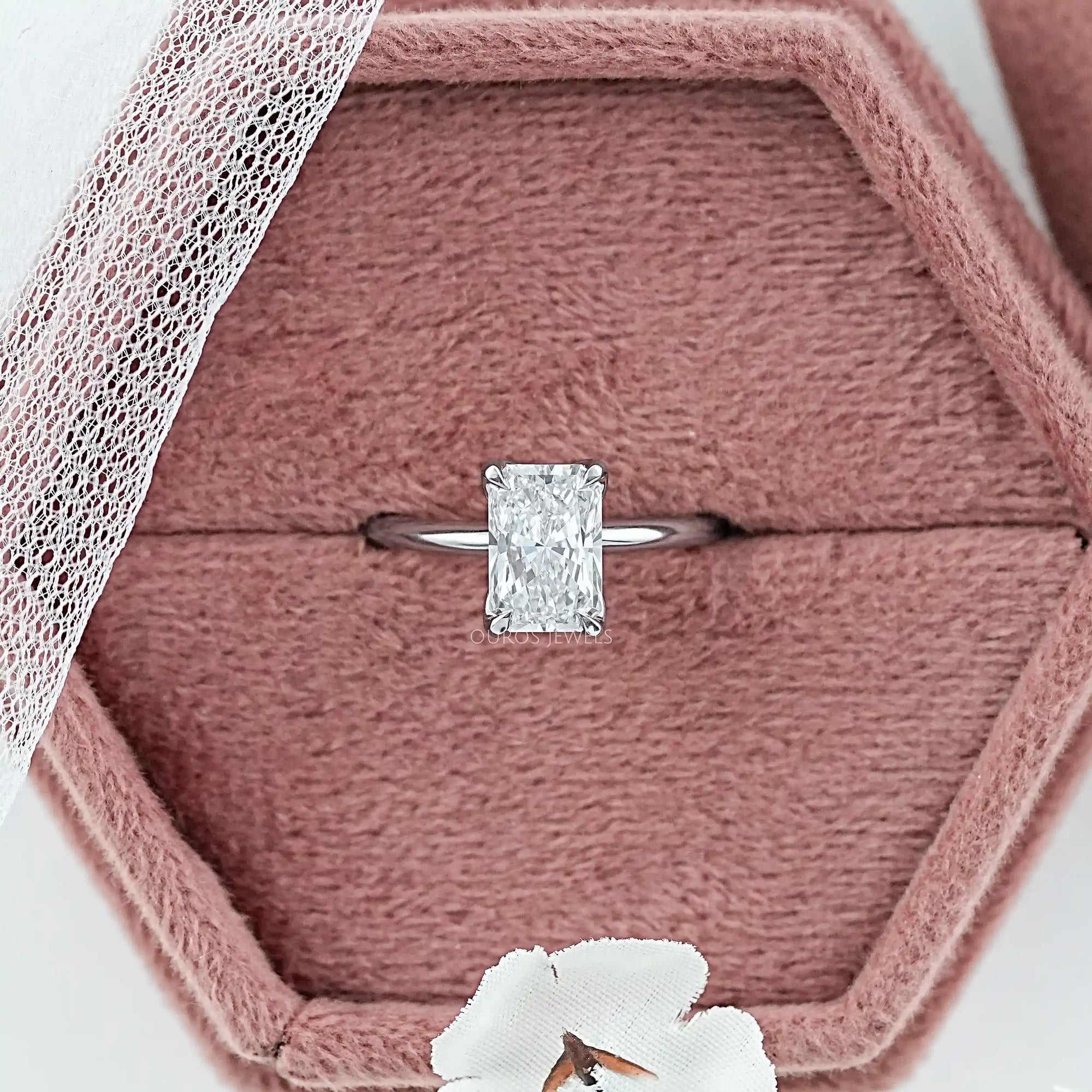 Radiant Lab Diamond Tulip Basket Solitaire Ring