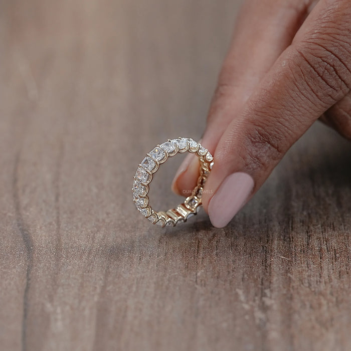 Radiant Cut Lab Grown Diamond  Eternity Wedding Band