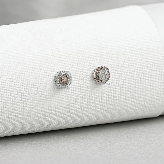 Pave Set Diamond Stud Earrings