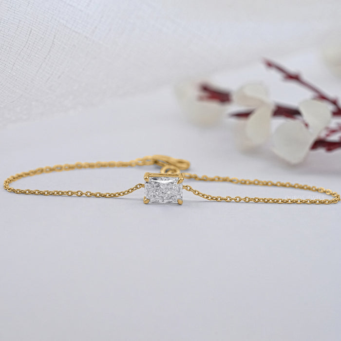 Brilliant Asscher Cut Solitaire Diamond Bracelet