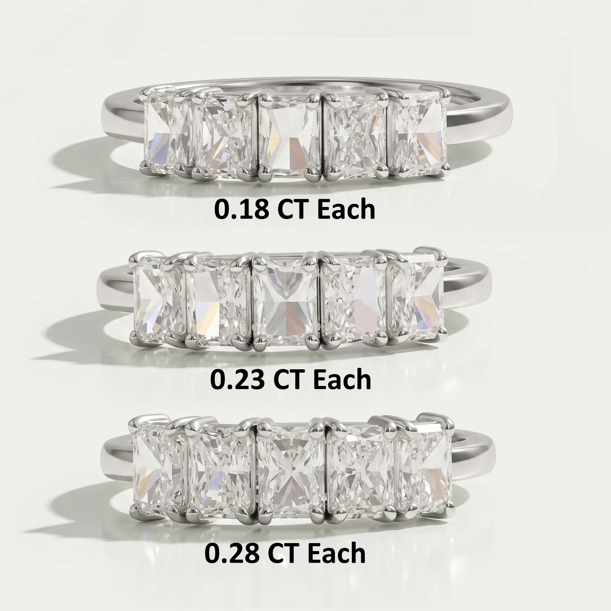 Five Stone Radiant Cut Lab Grown Diamond Ring Rings