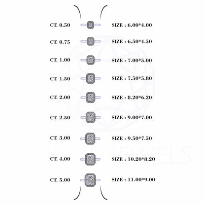 Radiant Lab Diamond Solitaire Halo Engagement Ring Rings