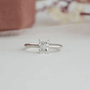 [Front View of Radiant Cut Solitaire Ring]-[Ouros Jewels]