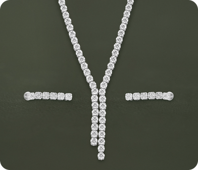Lab Grown Diamond Tennis Necklace With Round Cut