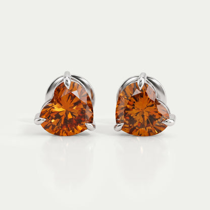 Red Heart Diamond Solitaire Stud Earrings Earring