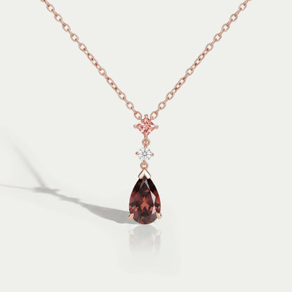 Red Pear Cut Lab Diamond Pendant Necklaces