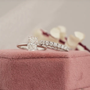 2 carat radiant diamond ring set