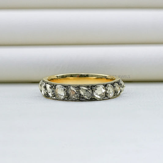 Rose Cut Diamond Eternity Wedding Band Rings