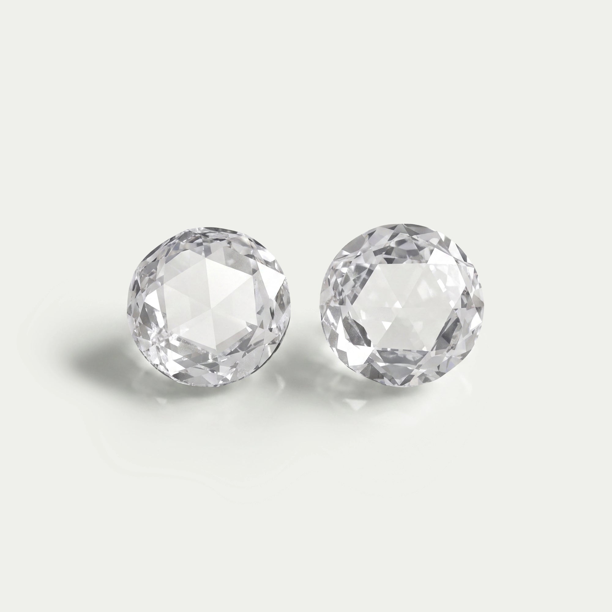Rose Cut Round Lab Diamond Matching Pair Loose