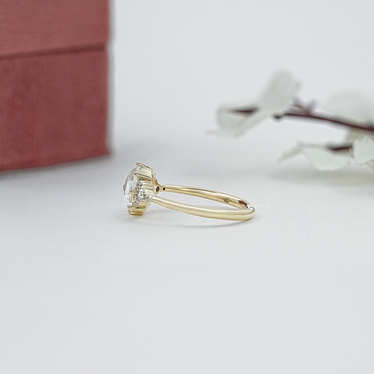 Rose Cut Round Diamond Solitaire Accent Ring Ring