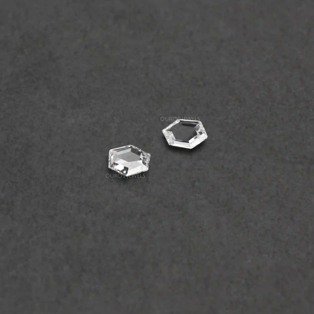 Rose Cut Hexagon Shape Lab Grown Diamond Pair Loose