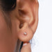 A women wearing Blushing Rose Studs Earrings,