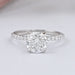 front view of round lab grown diamond white gold solitaire engagement ring