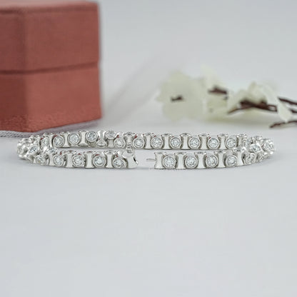 Round Brilliant Lab Diamond Tennis Bracelet Bracelet
