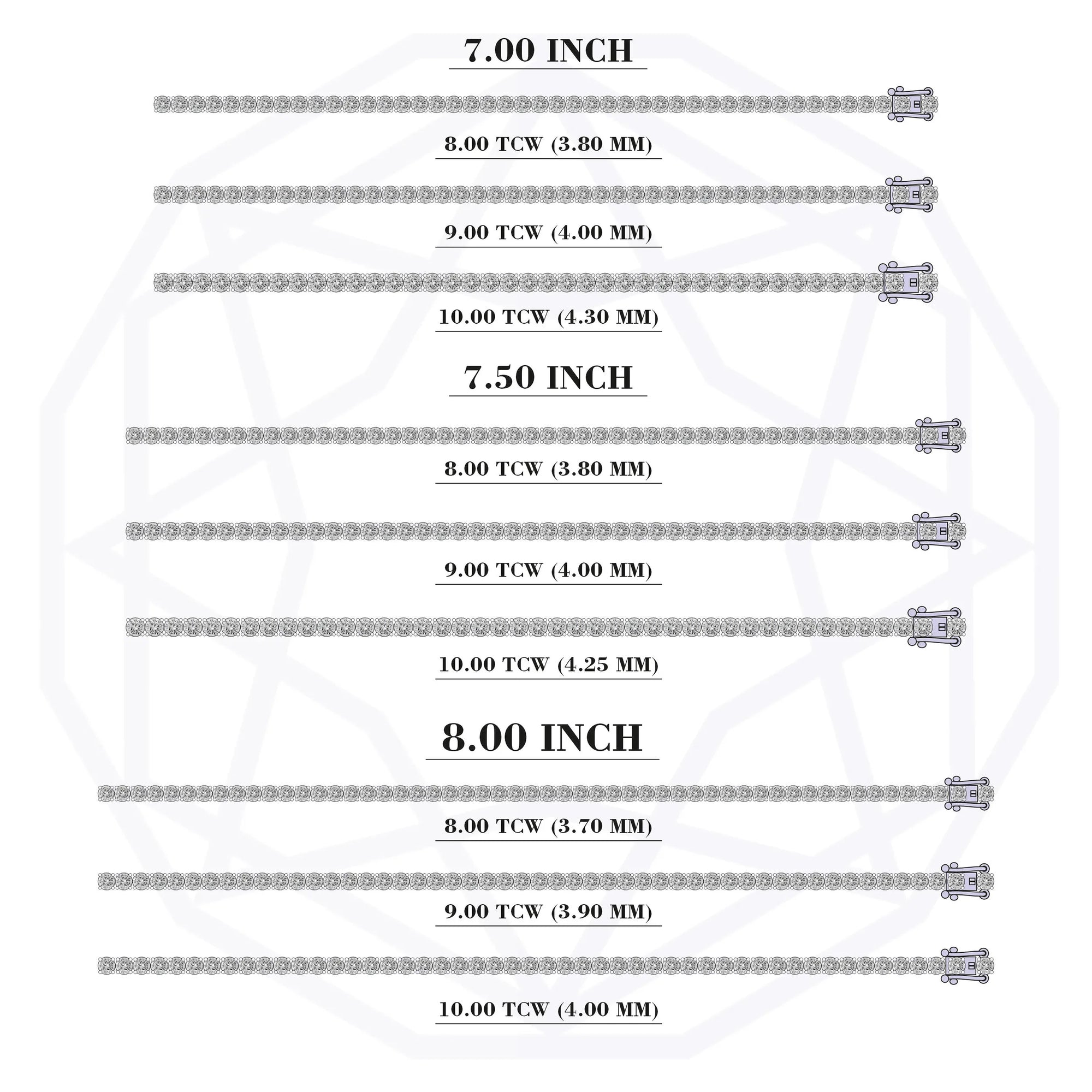 Round Shape Lab Grown Diamond Bracelet with 8.00 | 9.00 | 10.00 TCW Bracelet