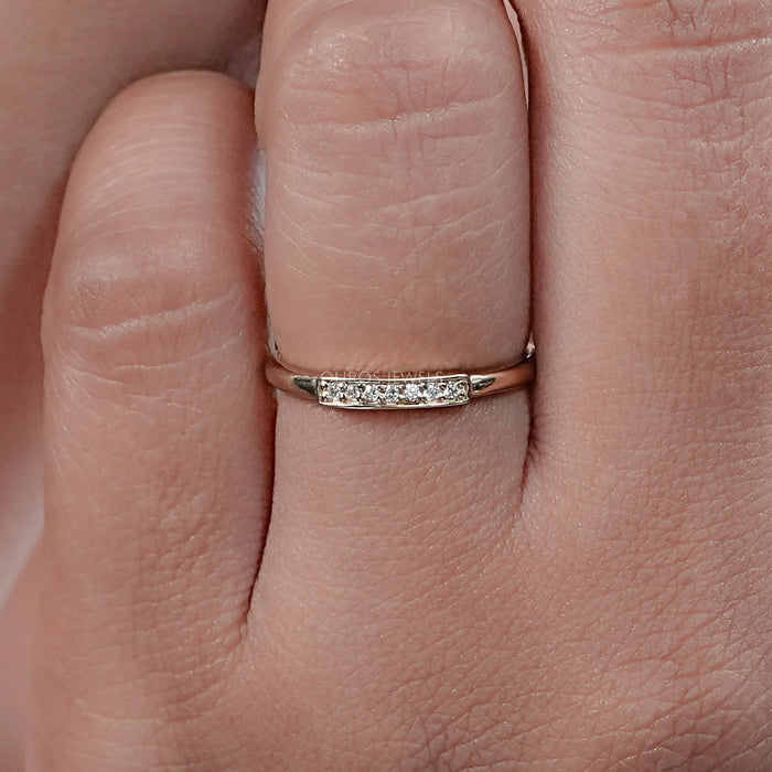 Round Lab Diamond Dainty Wedding Ring