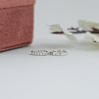 Lab Grown Round Cut Diamond Hoop Earrings