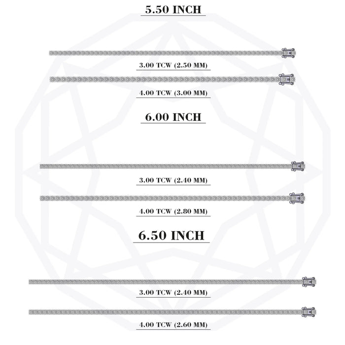 Round Cut Lab Grown Diamond Tennis Bracelet -  3.00 | 4.00 TCW