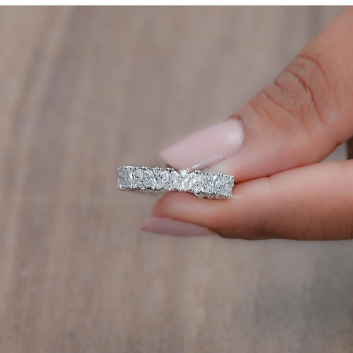 Marquise And Round Diamond Eternity Wedding Band