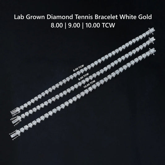 Round Shape Lab Grown Diamond Bracelet with 8.00 | 9.00 | 10.00 TCW Bracelet