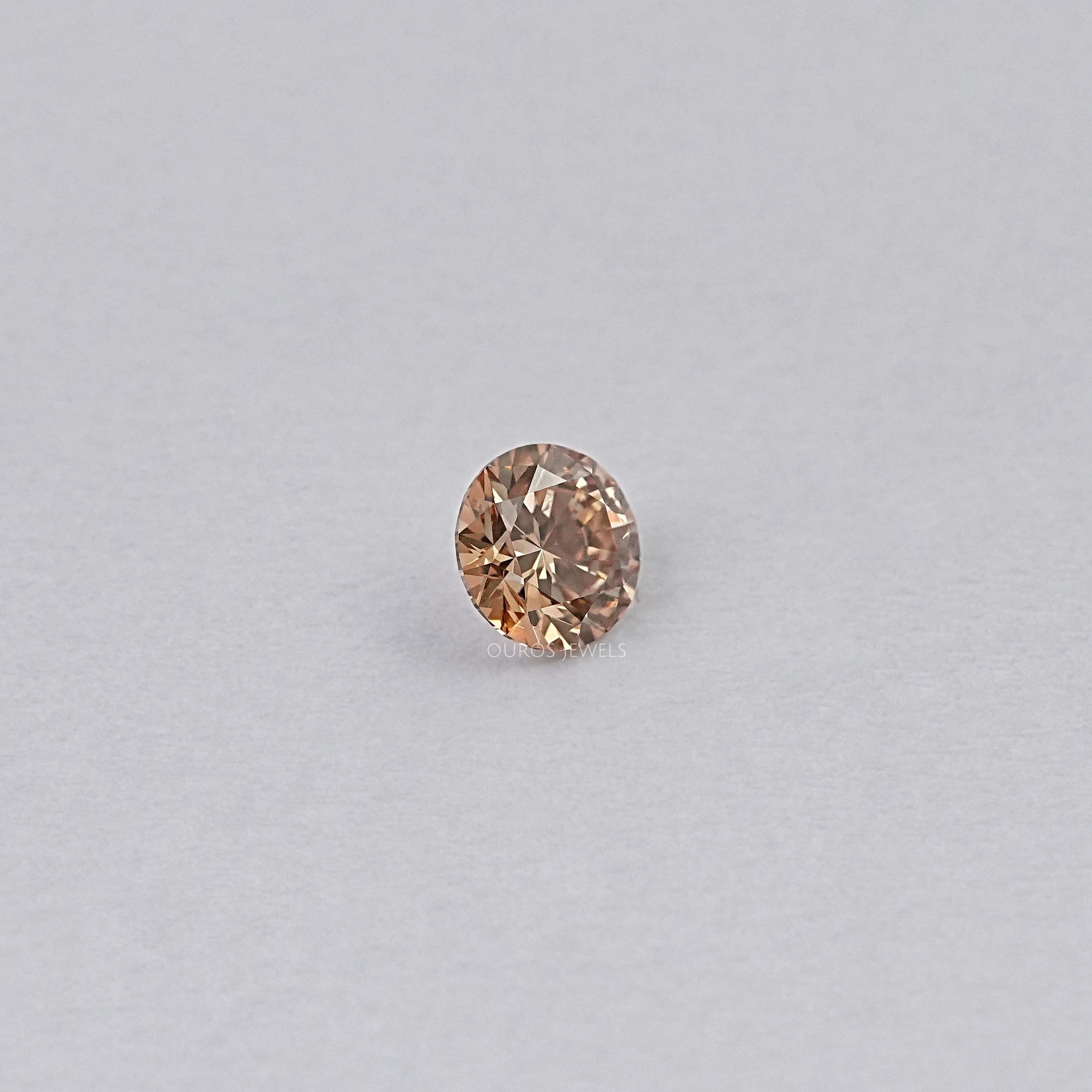 Fancy Champagne Round Cut Lab Diamond Loose Loose