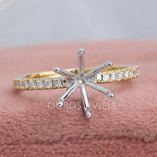 Round Shape Semi Mount Engagement Ring Ring